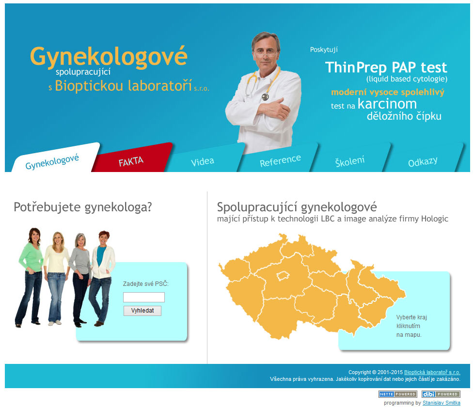Preview of the website www.gynekolog.cz